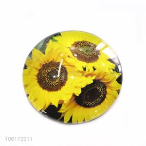 Yiwu factory decorative sunflower picture glass fridge magnet