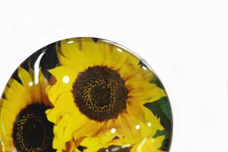 Yiwu factory decorative sunflower picture glass fridge magnet