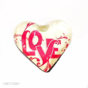 Professional suppliers home decor heart shaped glass fridge magnet