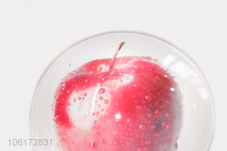 High sales decorative apple picture glass fridge magnet