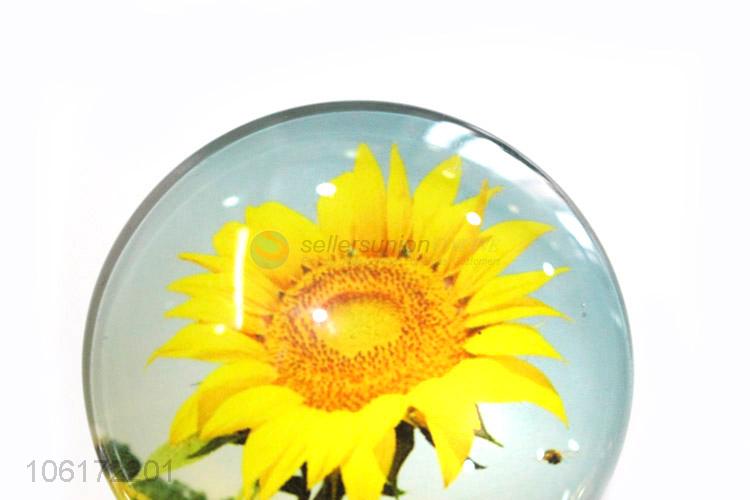 Good sale sunflower design dome glass fridge magnet