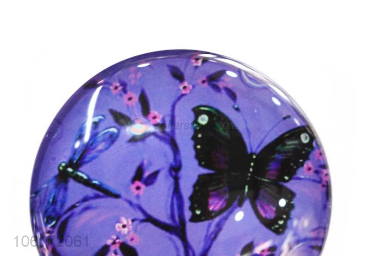 China manufacturer butterfly design dome glass fridge magnet