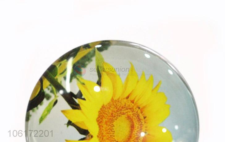 Good sale sunflower design dome glass fridge magnet