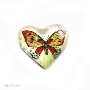 Superior factory heart shape glass fridge magnet for souvenir