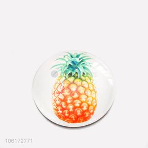 Factory sales decorative pineapple picture glass fridge magnet