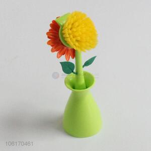 Cheap Price Sunflower Shape Plastic Kitchen Dish Brush