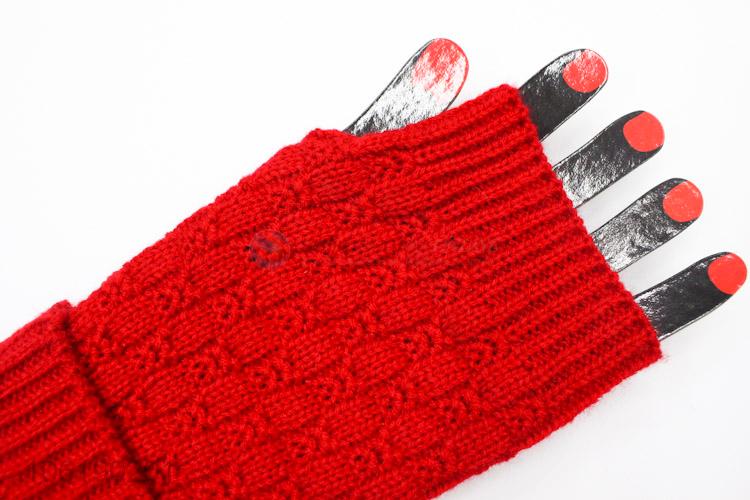 Hottest Professional Knitted Mittens Women Long Fingerless Gloves