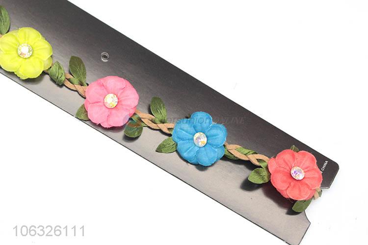 Cheap Wholesale Girls Hair Accessories Elastic Flower Headband