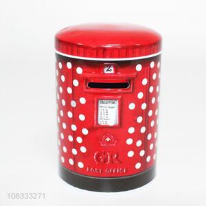 Reliable quality cylinder tinplate money box metal piggy bank