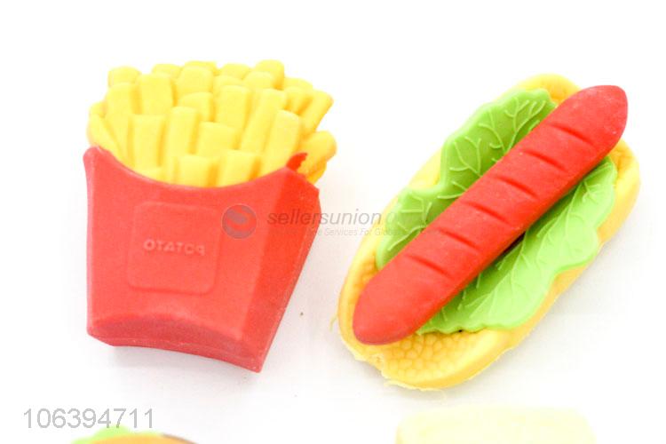 Wholesale custom school stationery kids 3D TPR eraser set