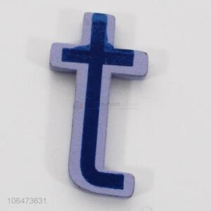 OEM decorative colorful t shaped wooden fridge magnet