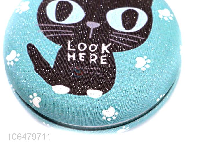 Cute Cat Pattern Round Makeup Mirror Foldable Pocket Mirror