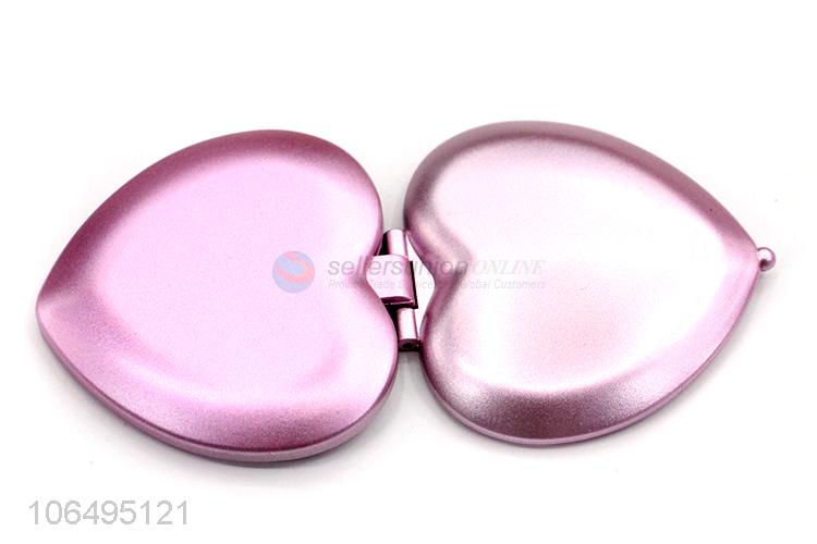 Hot Style Cute Heart Shape Double Side Lady Compact Makeup Mirror