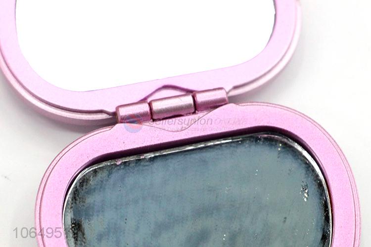 Hot Style Cute Heart Shape Double Side Lady Compact Makeup Mirror