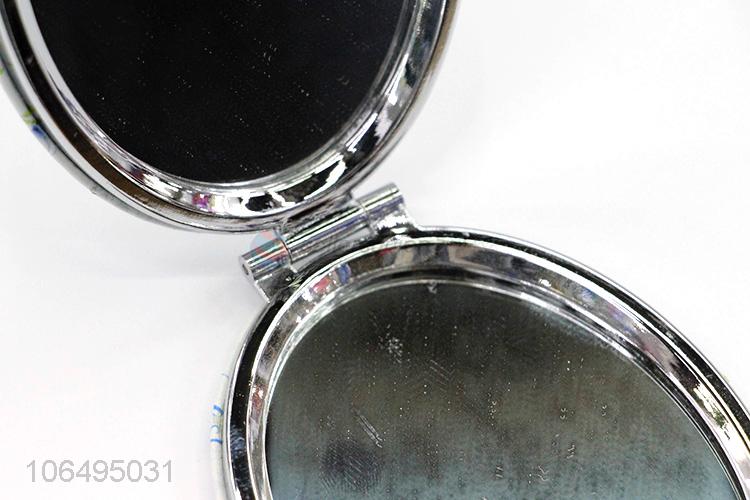 Promotional Popular Sweet Light Easy Carry  Pu Cosmetic Mirror Round Makeup Mirror