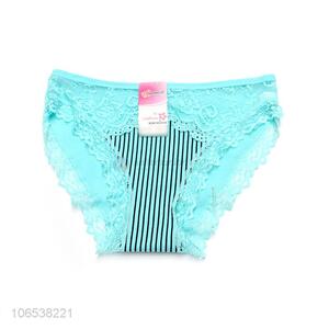 Wholesale Ladies Soft Underwear Women Cotton Underpants With Lace Decoration