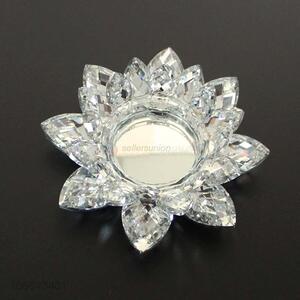 Promotional wedding decoration crystal lotus candle holder