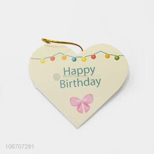 Factory price custom logo heart shape paper greeting card