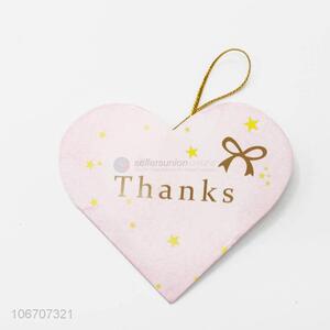 Latest design custom logo heart shape paper greeting card