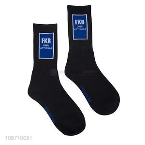 Wholesale Fashion Black Socks Men'S Mid-Calf Happy Man Cotton Socks