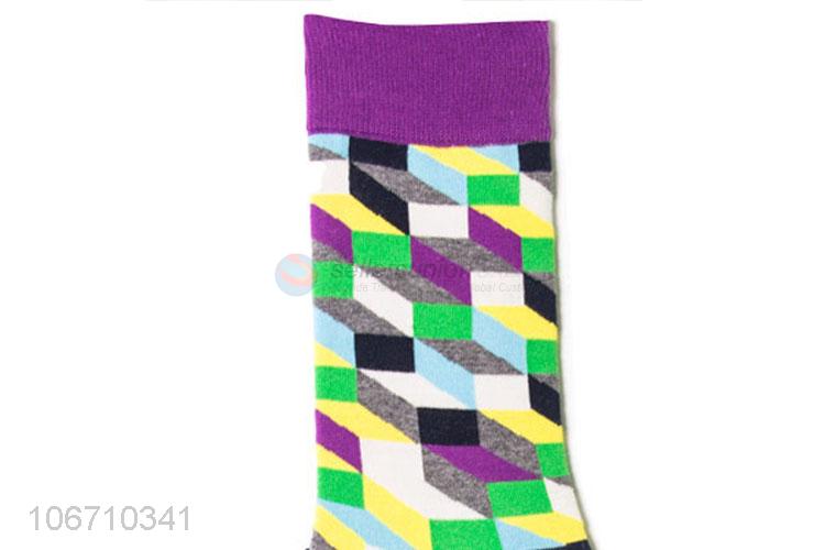 Wholesale Fashion Colorful Socks Men'S Mid-Calf Happy Socks