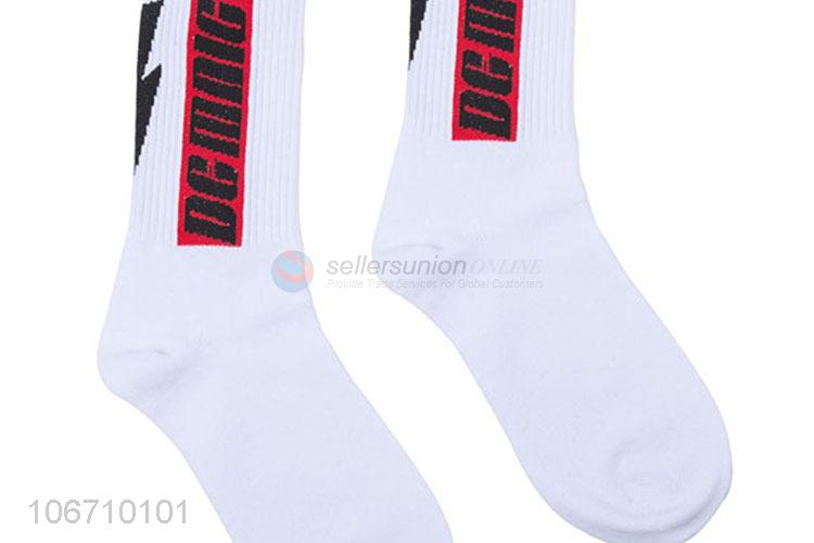 New Fashion Knitted Mid-Calf Crew Socks Men Cotton Socks