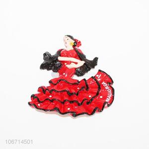 Custom spain souvenir resin dancing woman fridge magnet