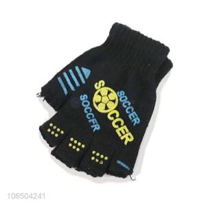 China supplier men's anti-slip half finger cotton gloves with dots