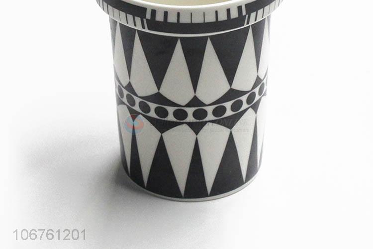 China manufacturer geometric pattern decal ceramic storage jar