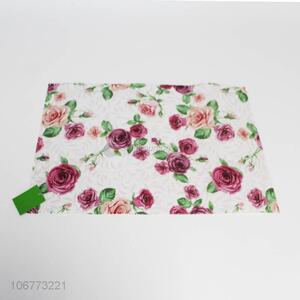 Hot selling rose printed placemat waterpoof table mat