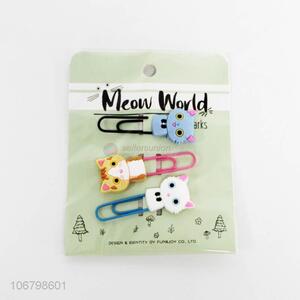 Cheap creative stationery plastic cartoon cat kids bookmark