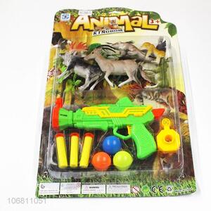 Hot Sale Animal Model With Plastic Gun Set Toy