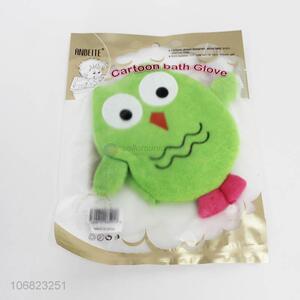 Factory price cartoon owl design bath gloves