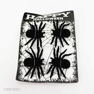 Good quality Halloween ornaments horrible black plastic spiders