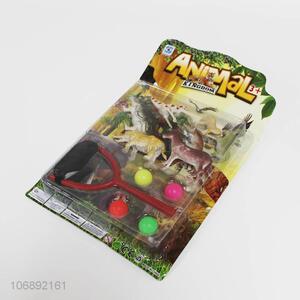 Custom Plastic Animal Model With Slingshot Toy Set