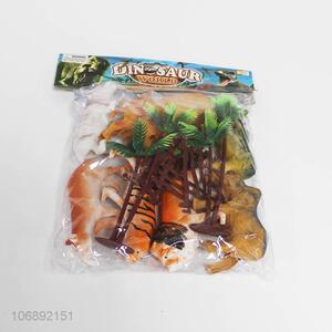 New design wholesale plastic dinosaur model toy with trees