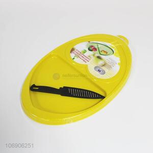 Wholesale newest kitchenware plastic chopping board and fruit knife set