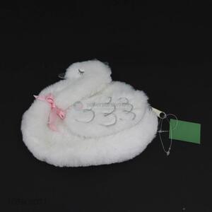 Good quality cute plush swan bag plush clutch bag