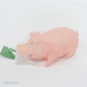 Low price led flashing vinyl pig toy squeeze sound toy