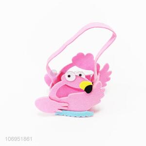 Popular design cartoon flamingo felt cloth basket gifts basket