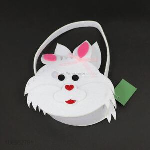 Promotional price cartoon animal shape felt basket candy basket