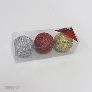 Top grade festival decoration 3pcs plastic Christmas balls