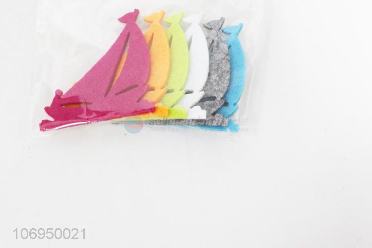 Wholesale Unique Design 6PC Sailboat Shaped DIY Felt Cloth Patch