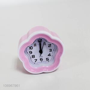 High quality flower shape battery powered quartz alarm clock