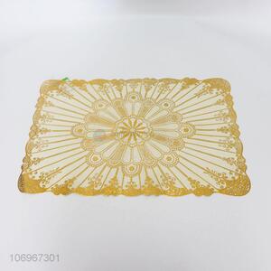 Wholesale Rectangle Placemat Gold PVC Table Mat