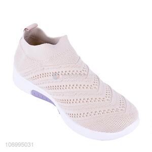 Good price women summer knitted mesh slip-on sports shoes casual shoes