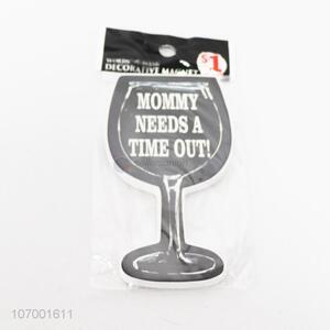 Hot style souvenir wine glass shape ceramic fridge magnet