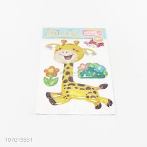 Reasonable price 3D cartoon giraffe puffy pvc sticker for kids