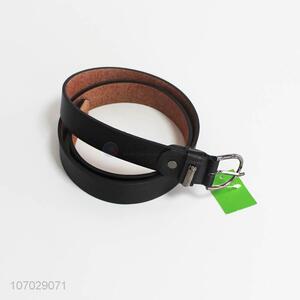 New design trendy men pu leather black belt with pin buckle