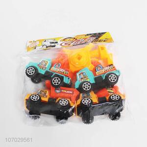 Promotional cheap 4pcs plastic construction truck plastic toy truck